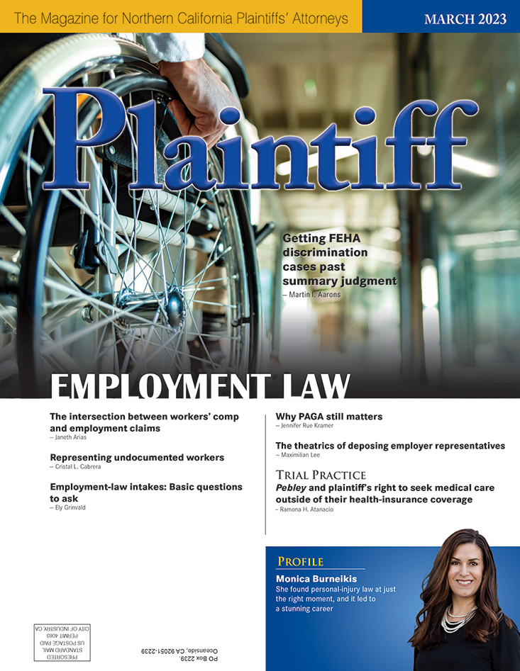 Cover of Plaintiff Magazine March 2023