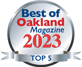 Best of Oakland Magazine 2023 Top 5 award badge.