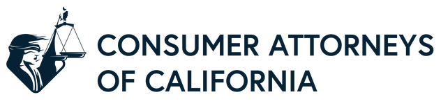 Consumer Attorneys of California logo with Lady Justice
